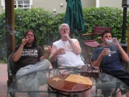 Cigars and scotch on my parents' back porch